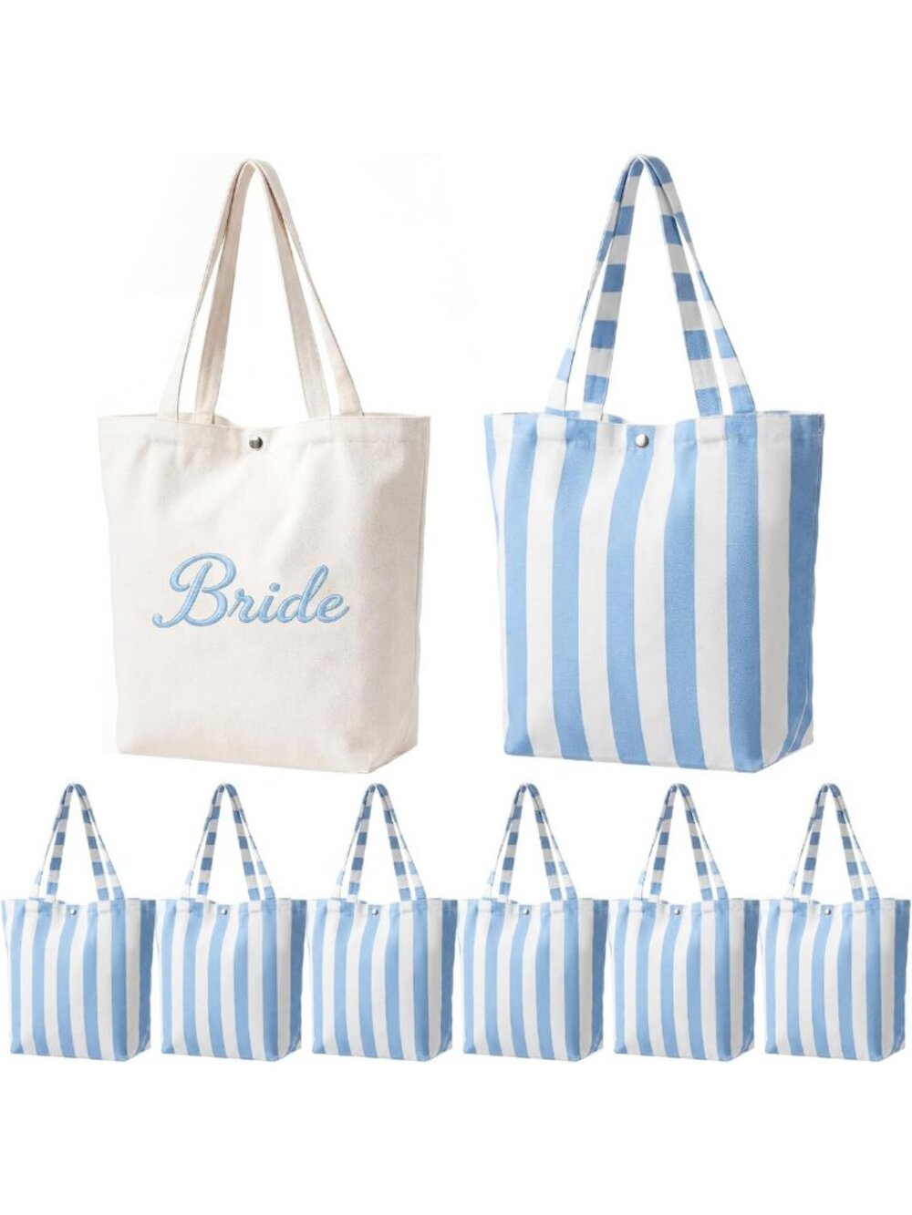 Stylish Blue Striped Tote Bag with Comfortable Handle - Perfect for Everyday Use